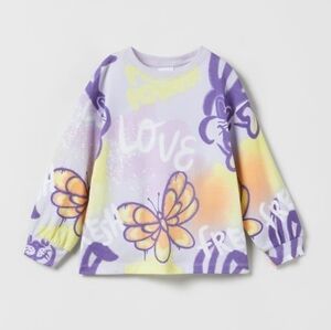 Zara | Girls Long Sleeve Graffiti Top
